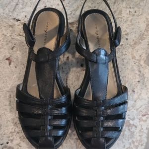 Easy Spirit black leather sandals, size 8